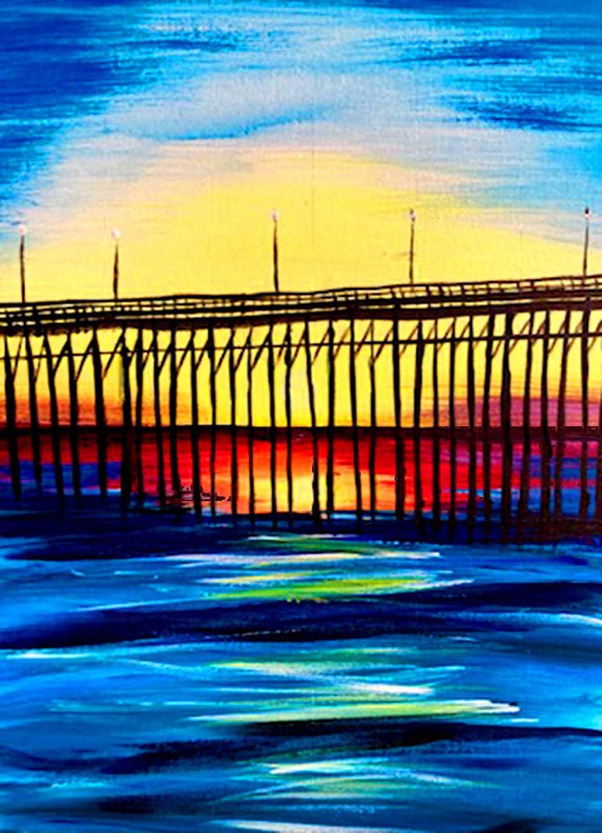 Image of painting called Easy Sunset Pier with Erin
