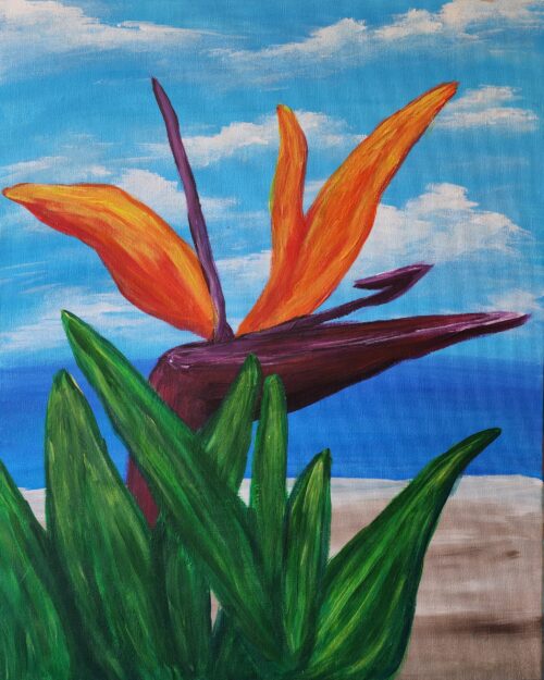 Bird of Paradise by the Sea paint and sip painting event