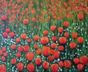 Image of painting called Paint and Sip Painting: This fun Poppy Field