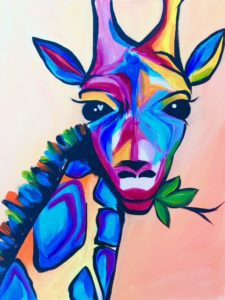 Image of painting called 'Vibrant Giraffe'