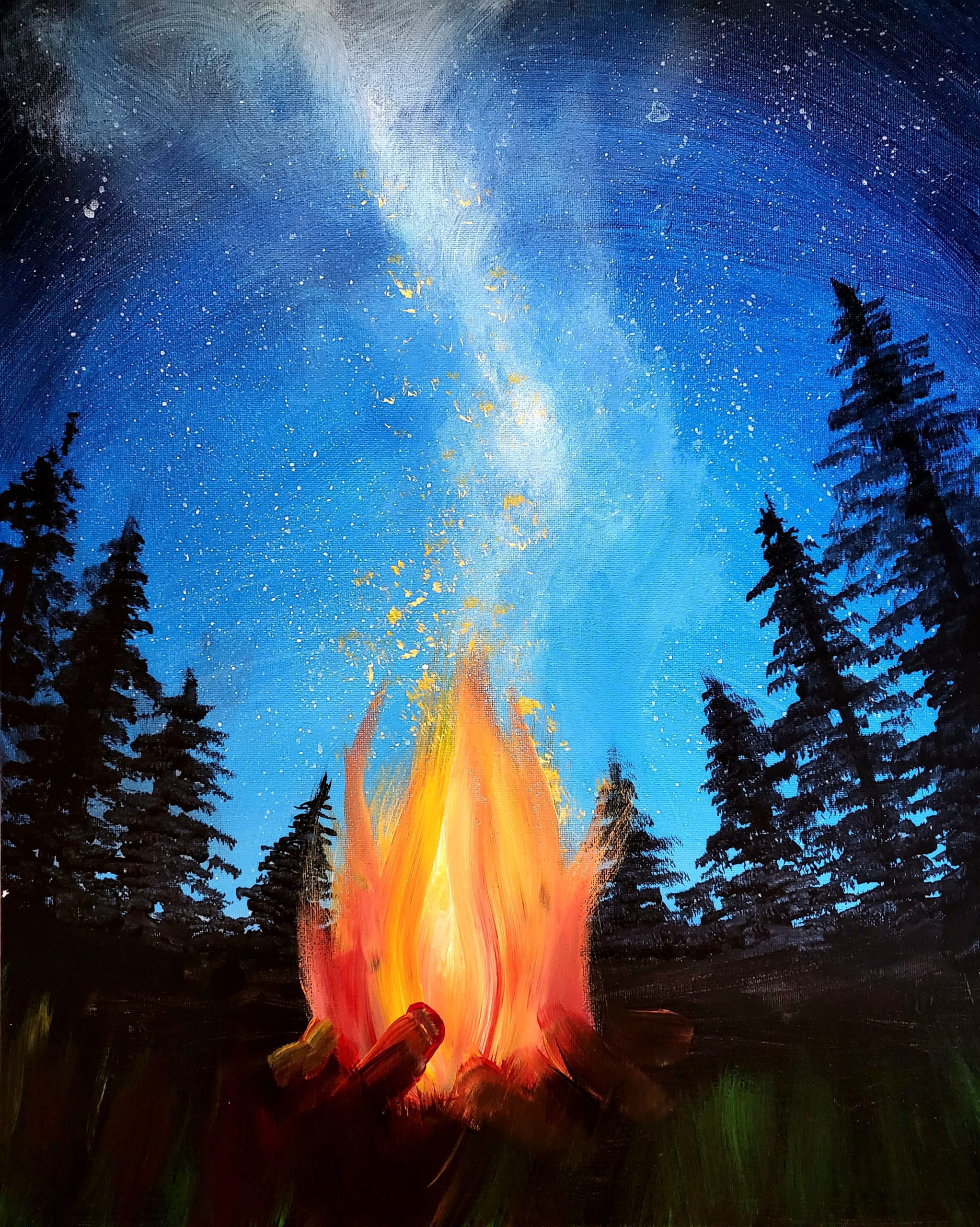 Image of painting called 'Bonfire under the Stars'