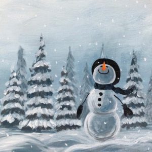 winter snowman painting