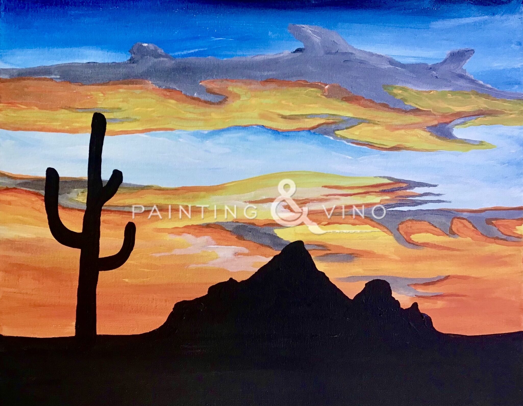 Cactus Sunset Paint and Sip in Tucson, AZ at JW Marriott Starr Pass Resort