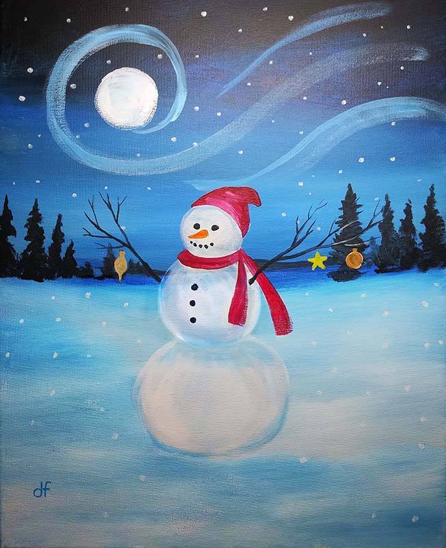 Festive Snowman | Painting and Vino
