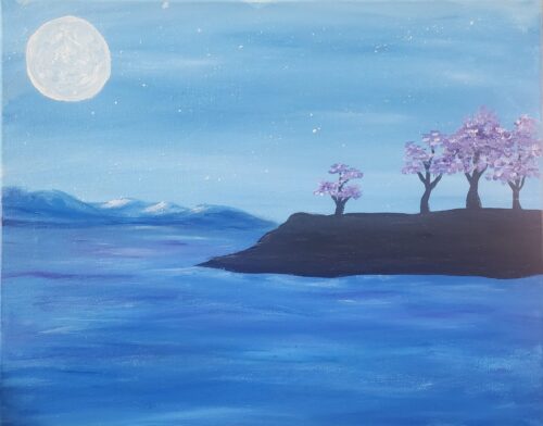 Peaceful Ocean paint and sip painting event paint and sip