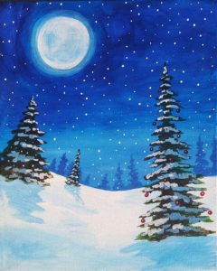 Winters nite and Christmas tree  – Painting Party
