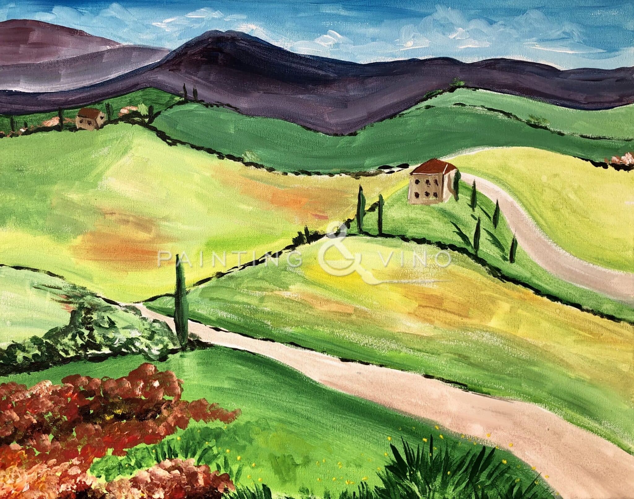 Tuscan Vineyard Afternoon Paint and Sip | Painting & Vino