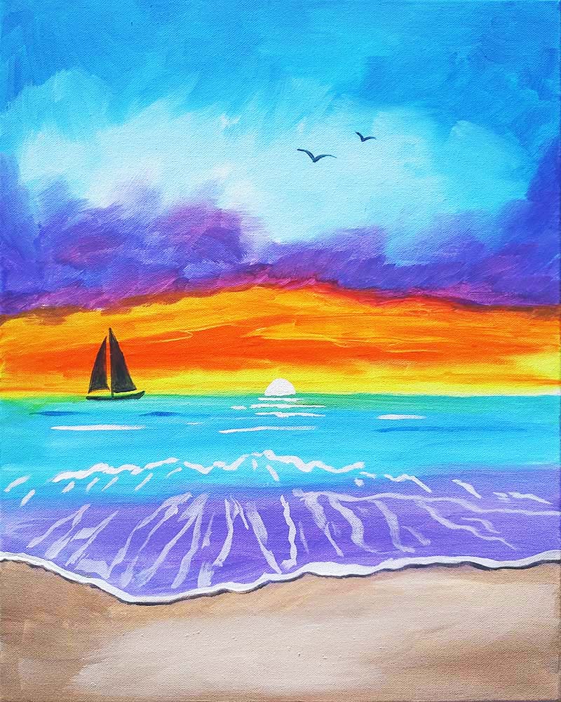 Majestic_Sunset | Painting & Vino