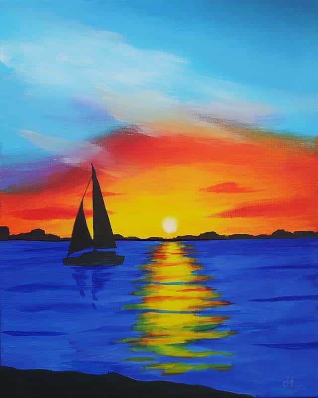 Sunset_Sail | Painting & Vino