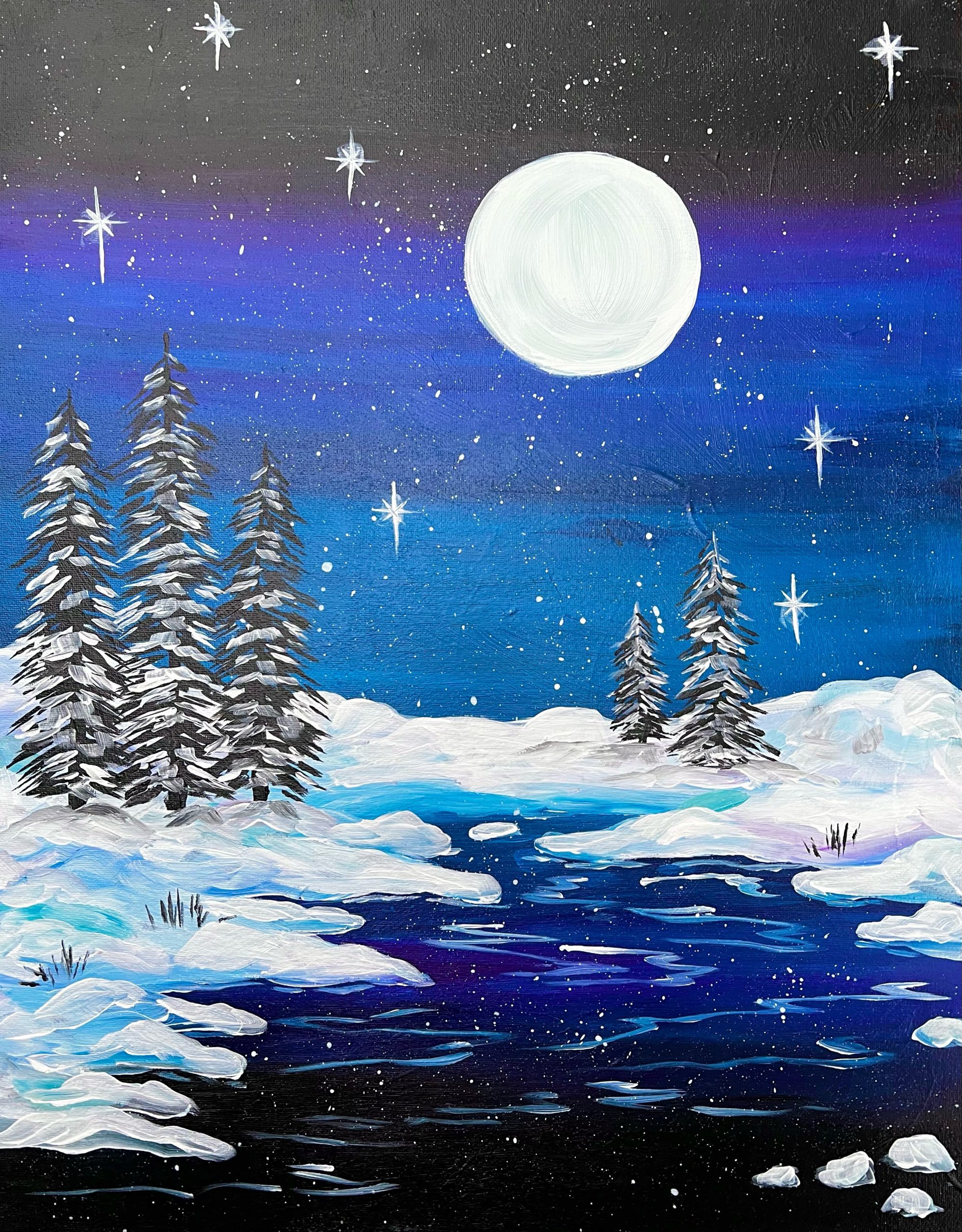 Winter Starlight | Painting and Vino