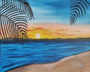 Image of painting called "Peaceful Sunset" - Bushfire Kitchen La Costa