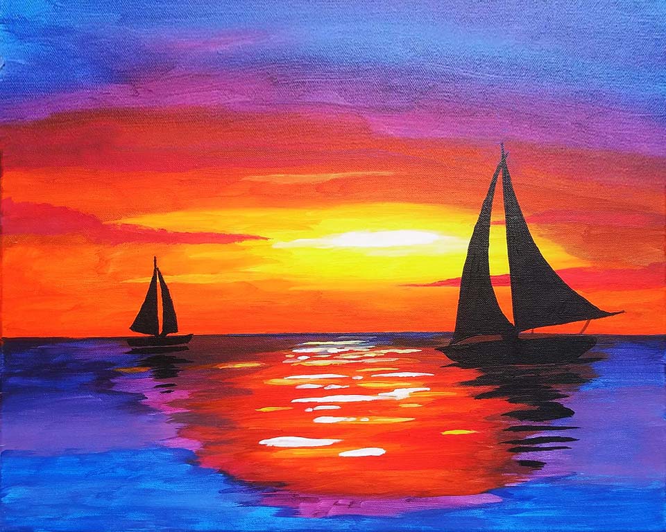 Sailboats | Painting & Vino