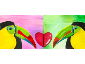 Image of painting called Loving Toucans Paint and Sip