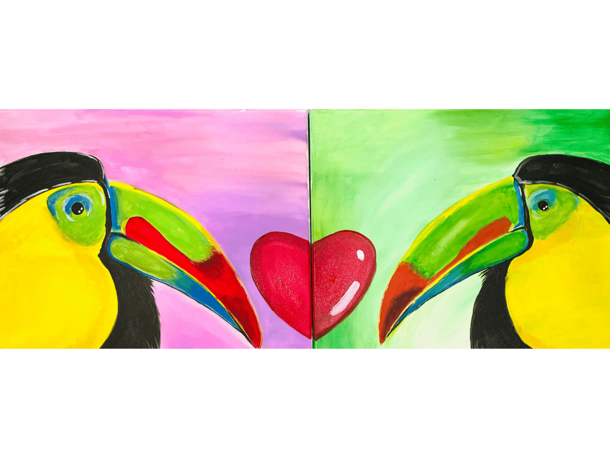 Toucans In Love | Painting & Vino