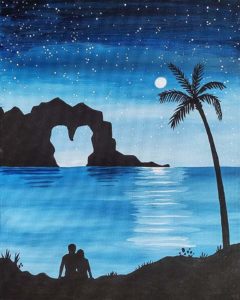 Image of painting called "Blue Heartcliff" - Carnitas Snack Shack