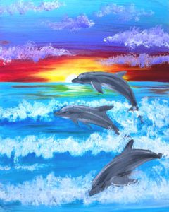 Image of painting called Dolphin dance with Erin