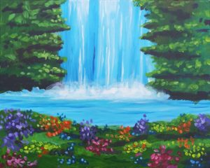 Image of painting called "Hidden Waterfall" - Bushfire Kitchen Del Mar