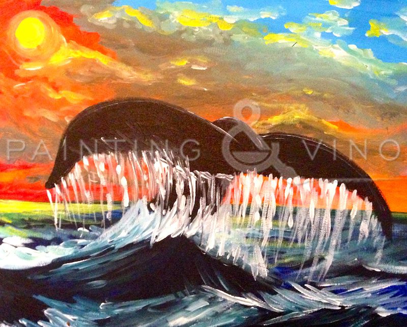 Whale Watching | Painting and Vino