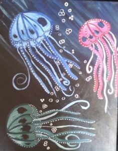 Image of painting called Jammin with the Jellies paint and sip painting event at The Union