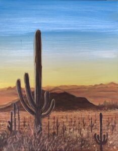 Image of painting called Desert Sunset Paint and Sip at the Westin La Paloma