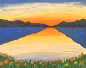 Image of painting called California Poppy Sunset-Thursday Night (Costa Mesa)