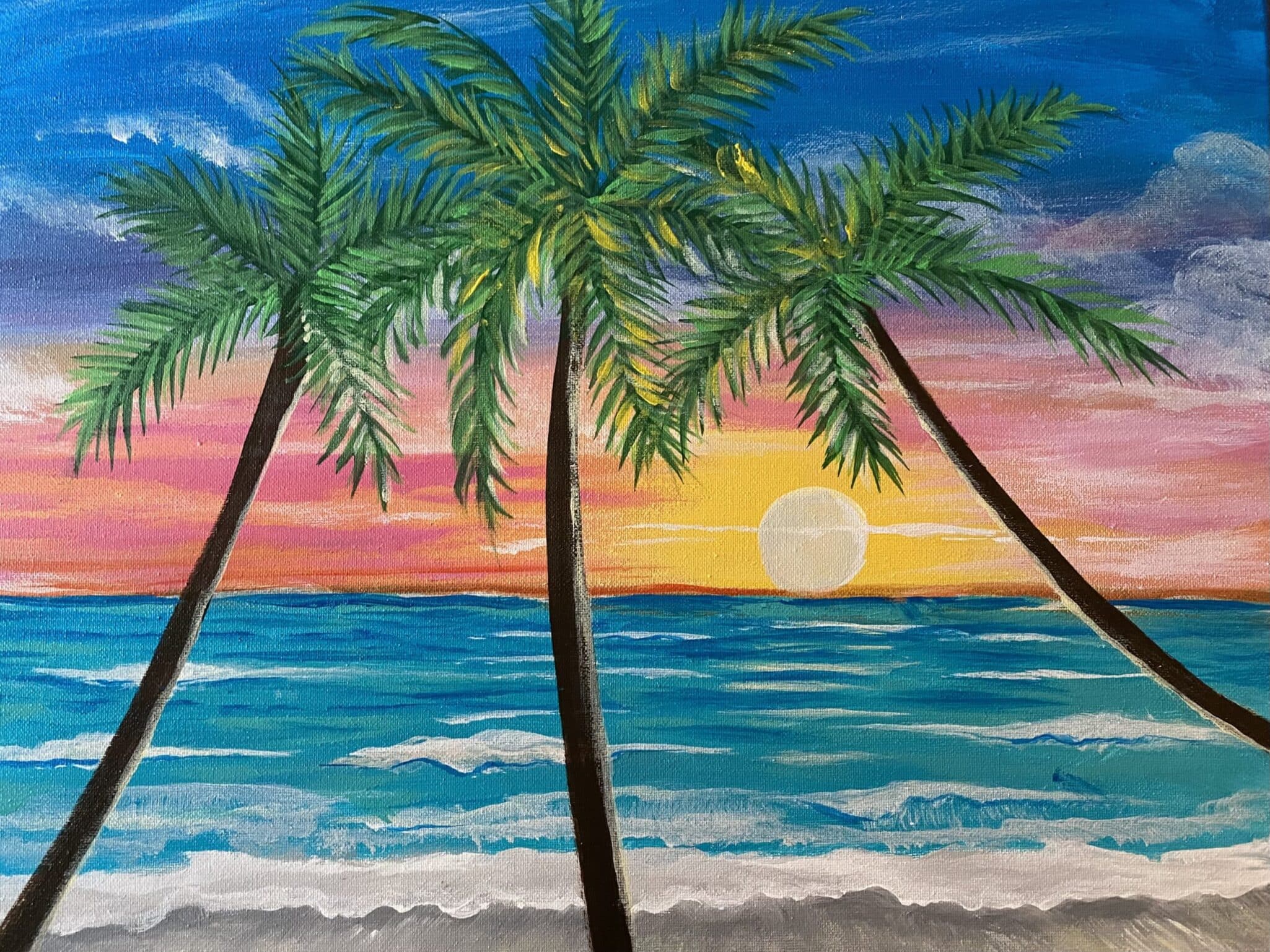 Island sunset buzz | Painting and Vino