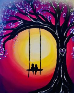Image of painting called Love Birds - Paint and Sip Wednesday (Huntington Beach)