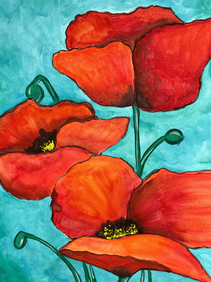 California poppies-nm paint and sip