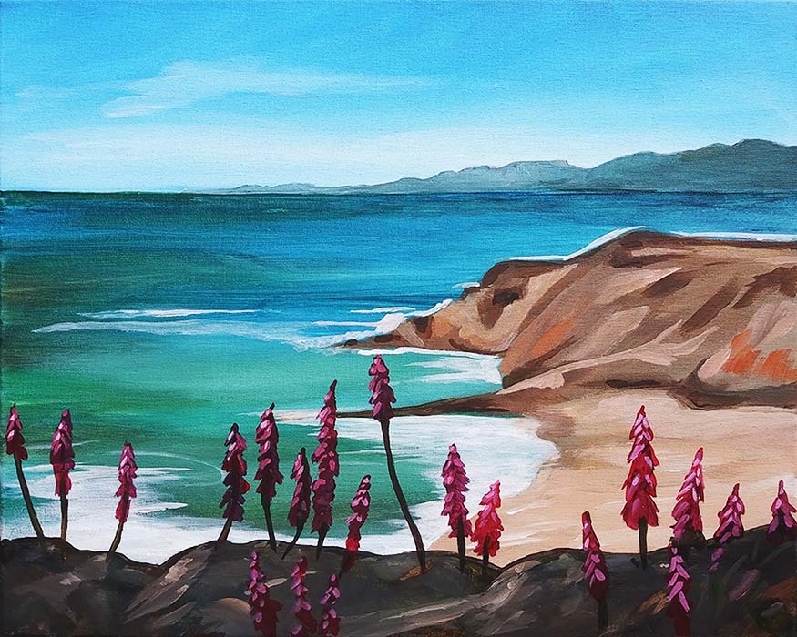 California cliffs | Painting and Vino