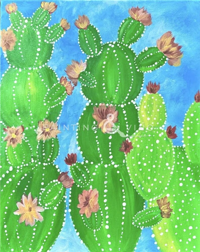 Prickly Pear Bloom Paint and Sip Painting Paint Night at Westin La Paloma in Tucson, AZ