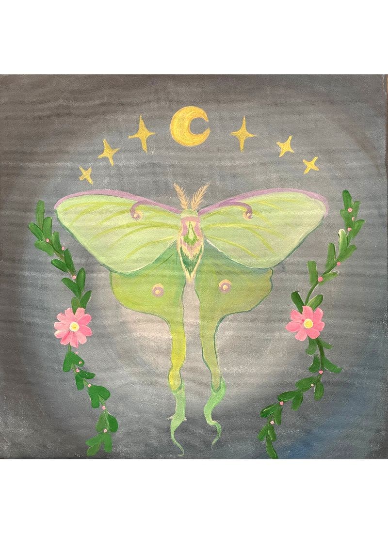 Luna Moth | Painting and Vino