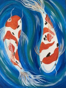 Image of painting called 'Ying Yang Koi Fish'