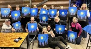 Brick and Barrel Full Moon painting event Group