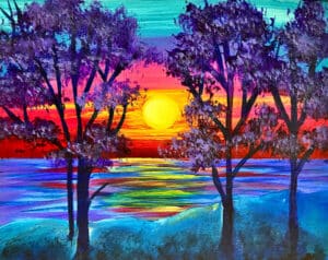 Image of painting called Lake Dawn paint and sip with Erin