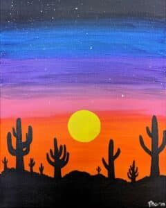 Arizona-Sunset paint and sip painting event paint and sip