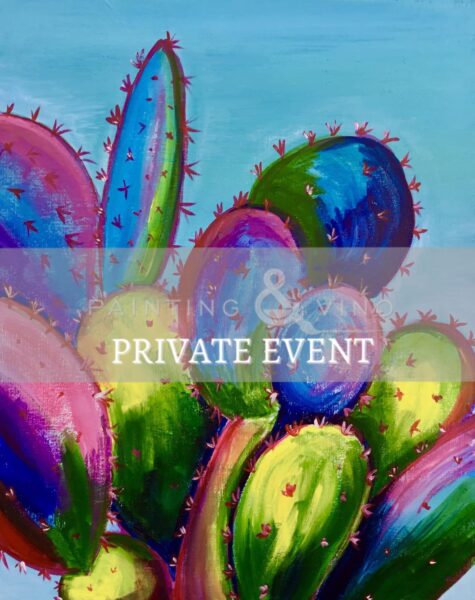 Colorful Cactus Paint and Sip Private Paint Party