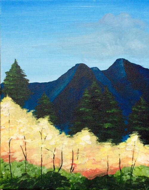 Blue Mountains in Fall Paint and Sip Paint Night in Tucson paint and sip