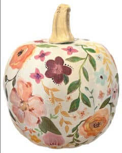 Image of painting called Fall Floral Pumpkin Decoration - Paint and Sip Event