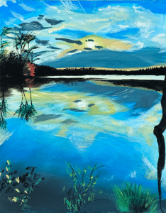 Image of painting called Snow River - Paint and Sip at Nova Kombucha