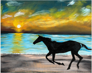 Image of painting called Horse Beach - Paint and Sip at Taproom North Park