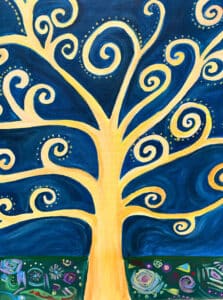 Image of painting called Klimt's Tree of Life - Paint and Sip