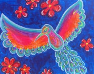 Image of painting called Majestic Bird at Mercado Modern in Santa Ana