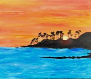 Image of painting called Bay at Sunset - Paint and Sip Event
