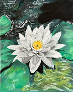 Image of painting called White-Lotus Paint and Sip at The Collective