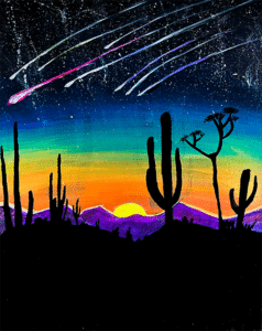 Image of painting called Desert Sunset - Paint and Pints at Black Plague North Park