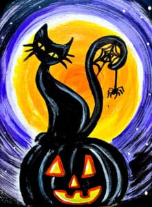Image of painting called Halloween Cat with Erin