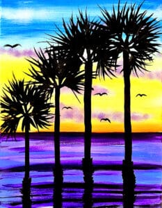 Image of painting called La Jolla Sunset paint and sip