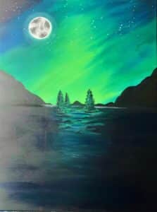 Emerald Aurora painting paint and sip