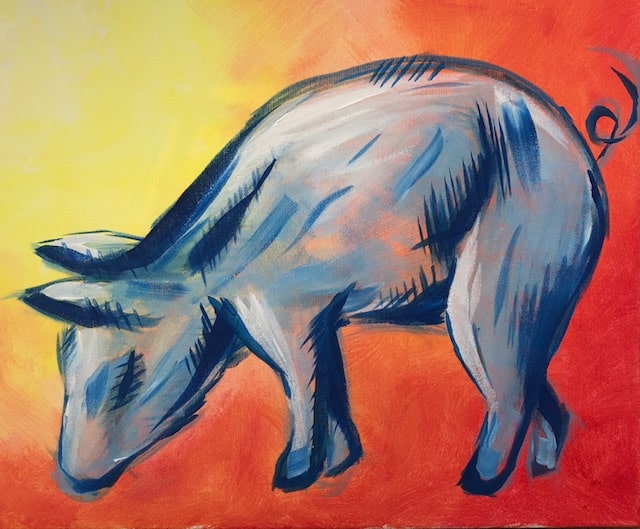 Paint with Pigs in Marana (Tucson) AZ with Painting & Vino Tucson