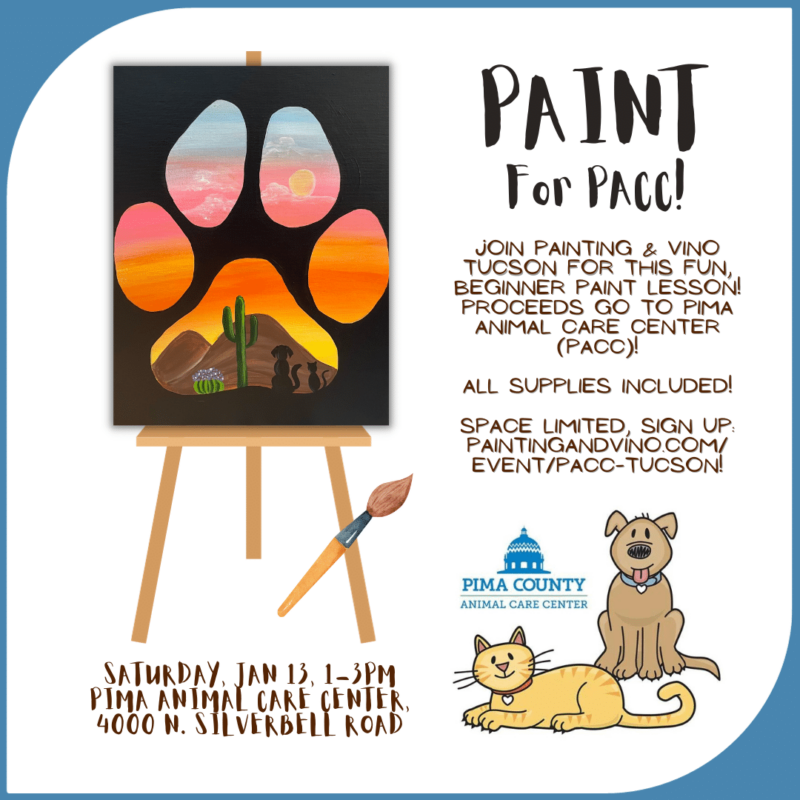 Paint a Paw for PACC - Pima Animal Care Center Fundraiser paint and sip